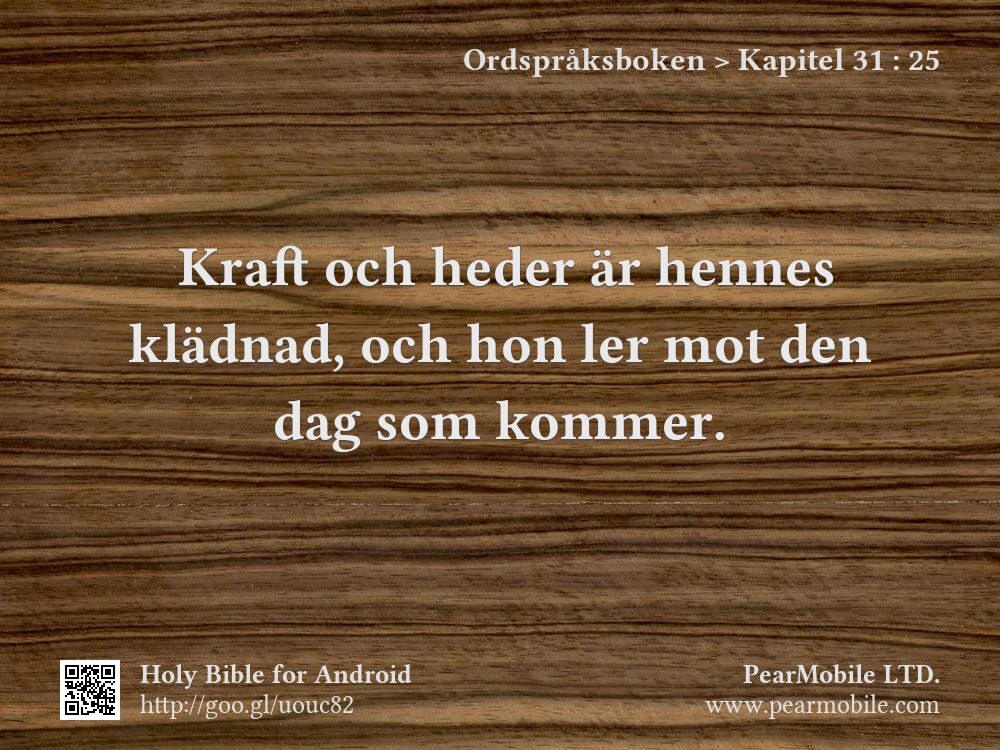 Ordspråksboken, Kapitel 31:25
